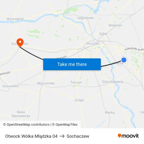 Otwock Wólka Mlądzka 04 to Sochaczew map