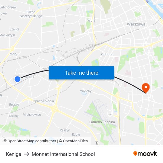 Keniga to Monnet International School map