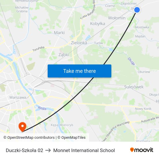 Duczki-Szkoła to Monnet International School map