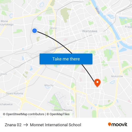 Znana 02 to Monnet International School map