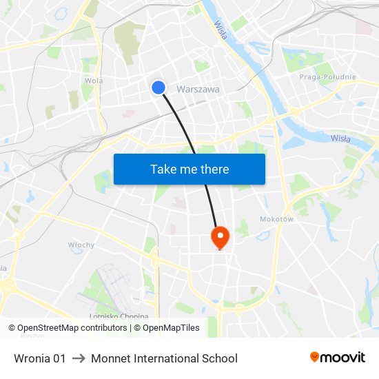 Wronia to Monnet International School map