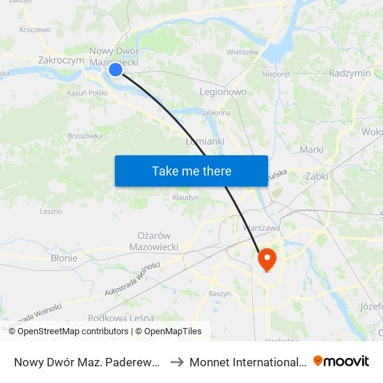 Nowy Dwór Maz. Paderewskiego 01 to Monnet International School map