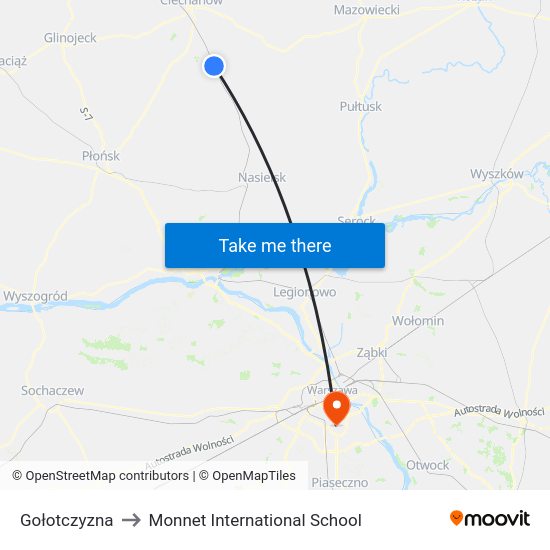 Gołotczyzna to Monnet International School map