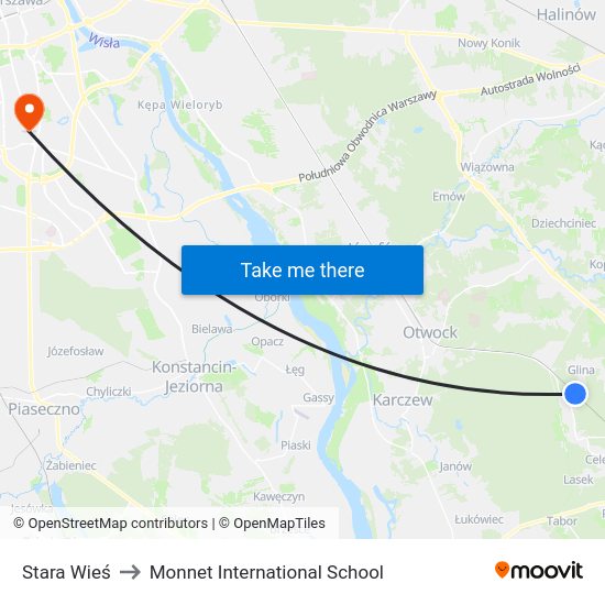 Stara Wieś to Monnet International School map