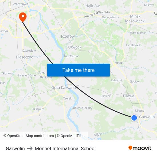 Garwolin to Monnet International School map