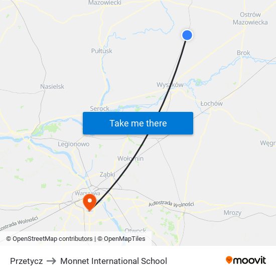 Przetycz to Monnet International School map