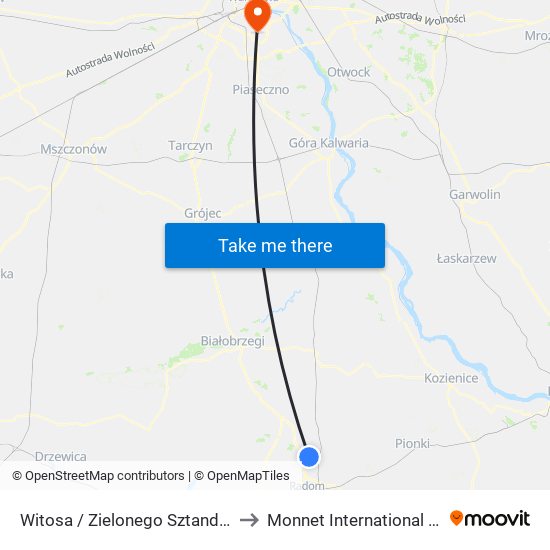 Witosa / Zielonego Sztandaru (Nż) to Monnet International School map