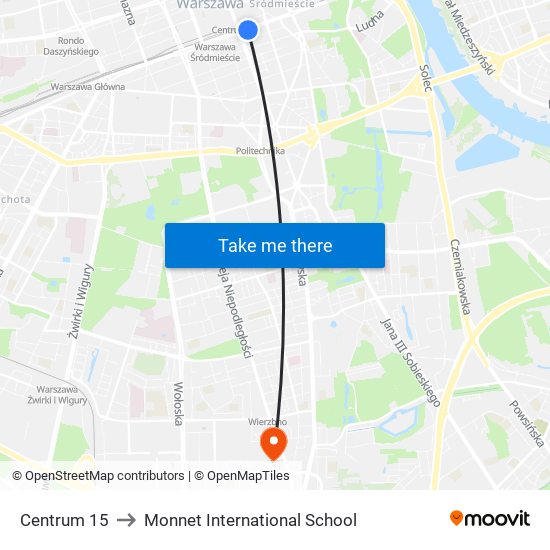 Centrum 15 to Monnet International School map