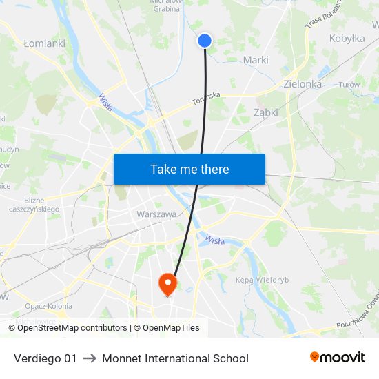 Verdiego to Monnet International School map