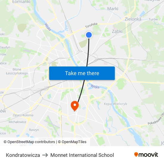 Kondratowicza to Monnet International School map