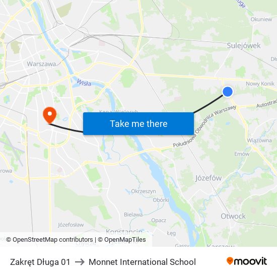 Zakręt Długa 01 to Monnet International School map