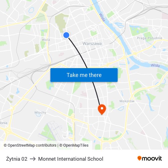 Żytnia 02 to Monnet International School map