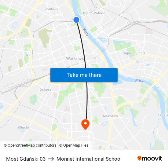 Most Gdański 03 to Monnet International School map