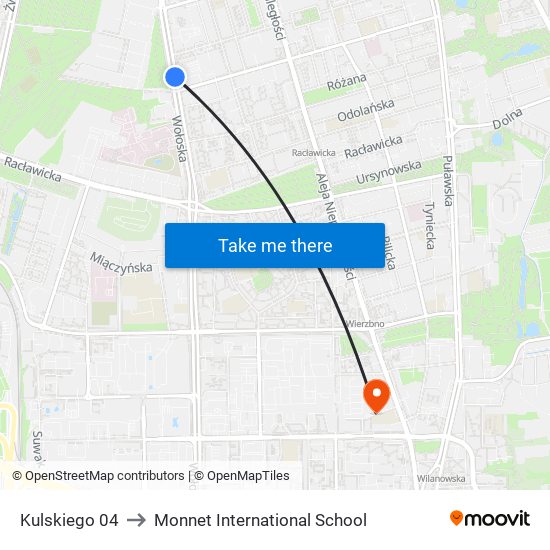 Kulskiego 04 to Monnet International School map