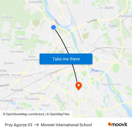 Przy Agorze to Monnet International School map