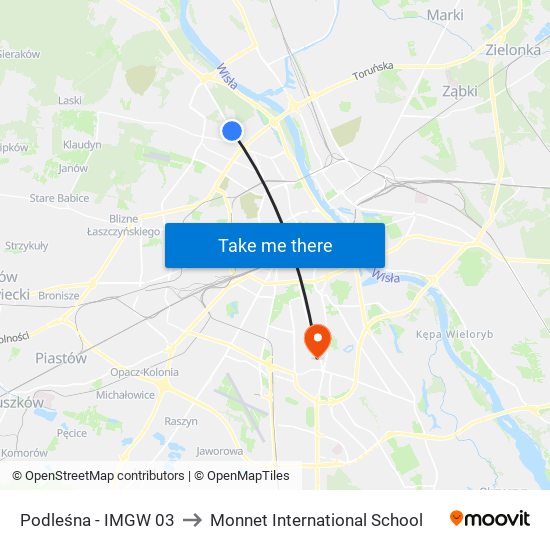 Podleśna - IMGW 03 to Monnet International School map