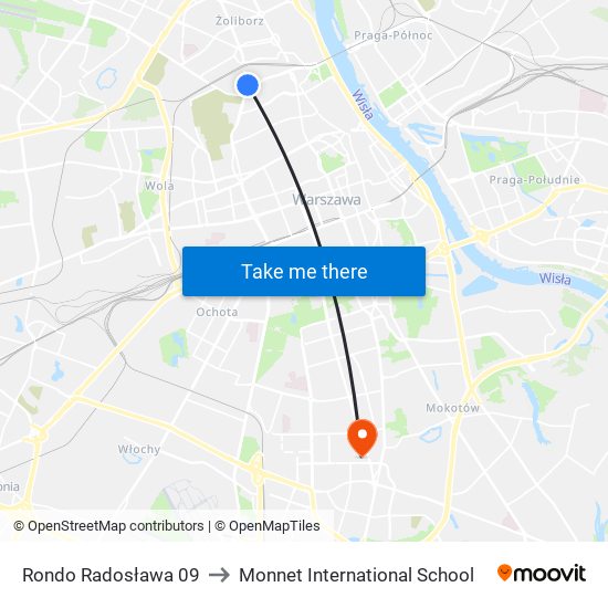 Rondo „Radosława” to Monnet International School map