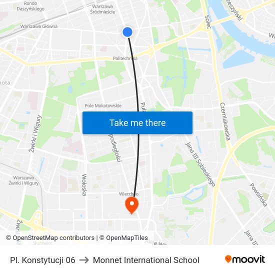 Pl. Konstytucji to Monnet International School map