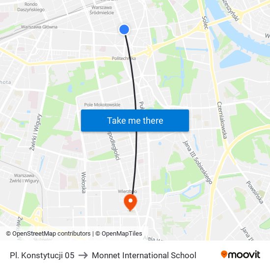 Pl. Konstytucji to Monnet International School map