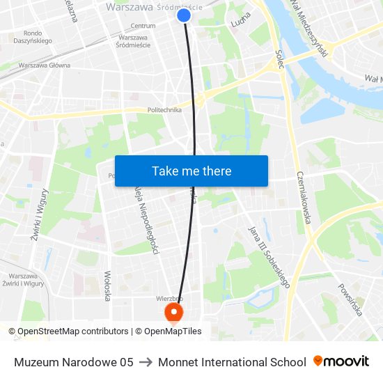 Muzeum Narodowe 05 to Monnet International School map