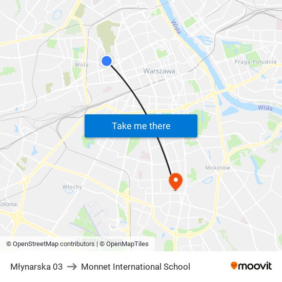 Młynarska 03 to Monnet International School map