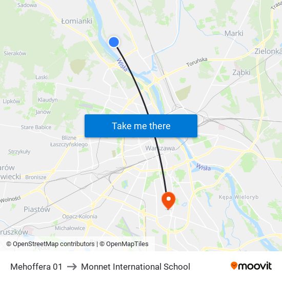 Mehoffera 01 to Monnet International School map