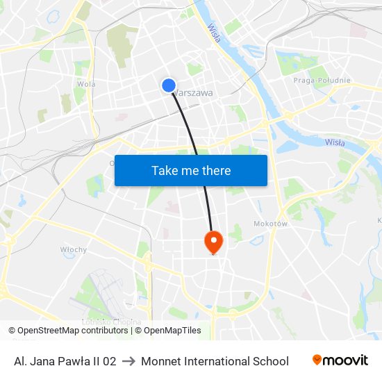 Al. Jana Pawła II 02 to Monnet International School map