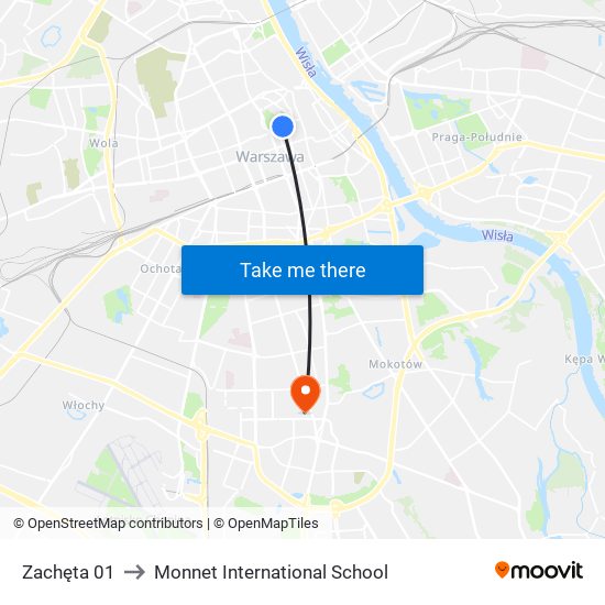 Zachęta 01 to Monnet International School map