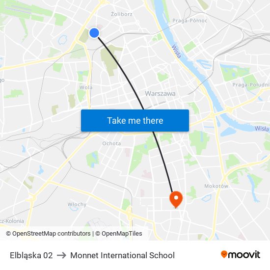 Elbląska 02 to Monnet International School map