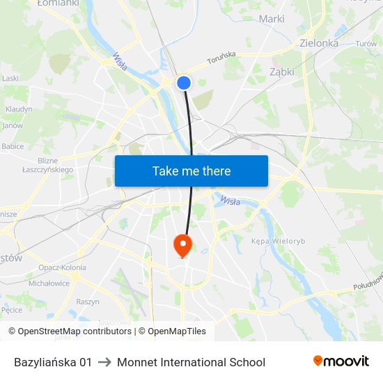 Bazyliańska to Monnet International School map