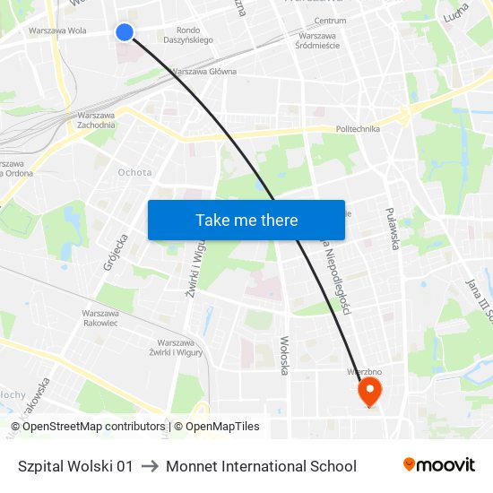 Szpital Wolski 01 to Monnet International School map