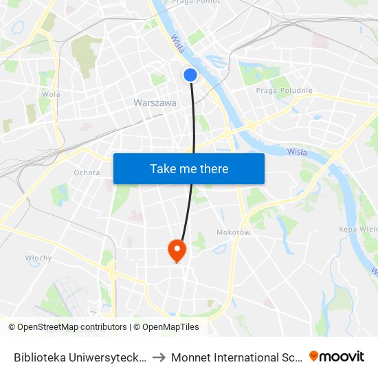 Biblioteka Uniwersytecka 01 to Monnet International School map
