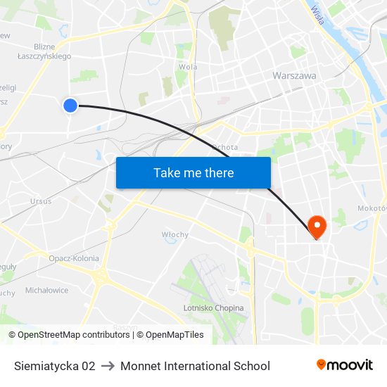 Siemiatycka 02 to Monnet International School map