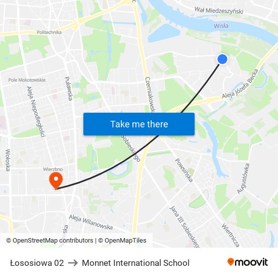 Łososiowa to Monnet International School map