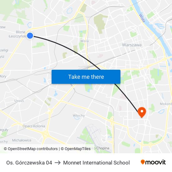 Os. Górczewska 04 to Monnet International School map