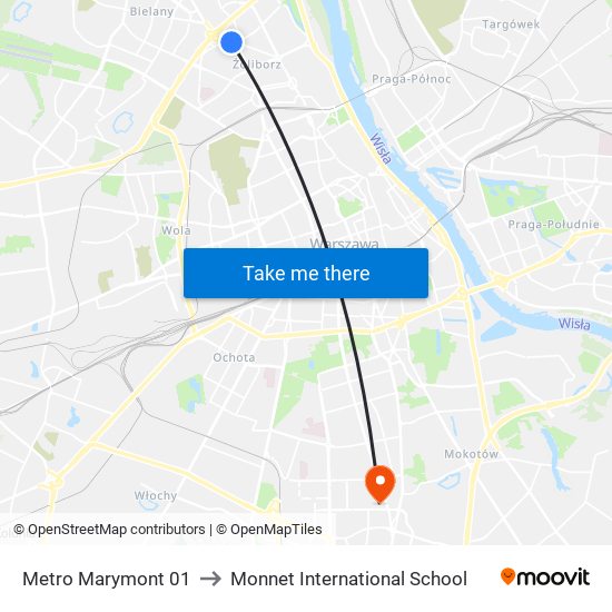 Metro Marymont to Monnet International School map