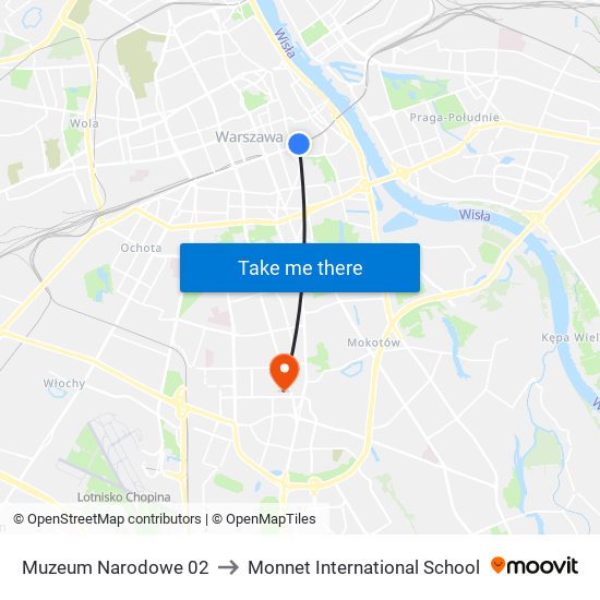 Muzeum Narodowe to Monnet International School map