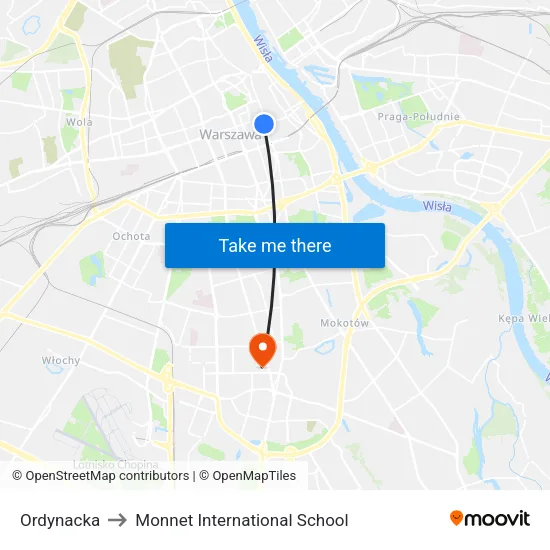 Ordynacka to Monnet International School map