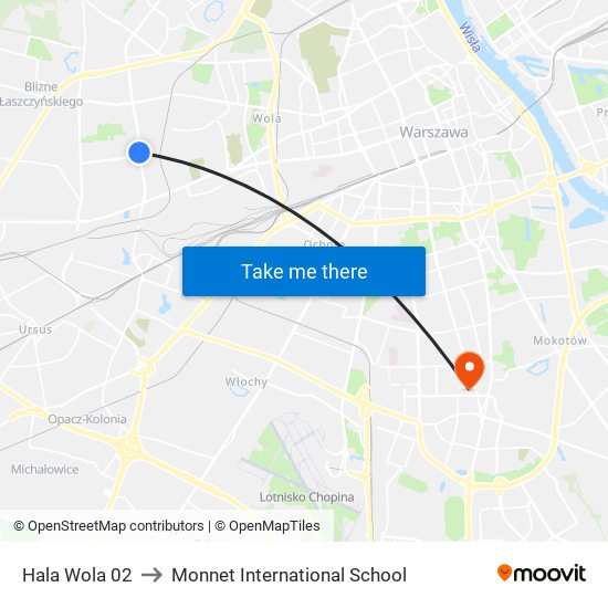 Hala Wola 02 to Monnet International School map