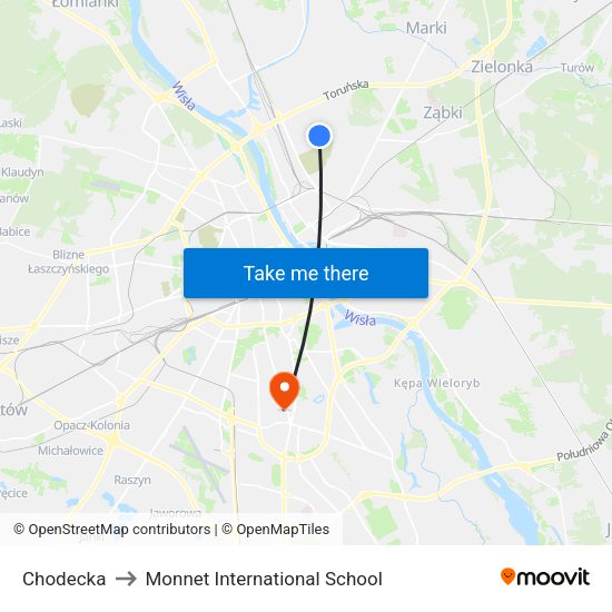 Chodecka to Monnet International School map