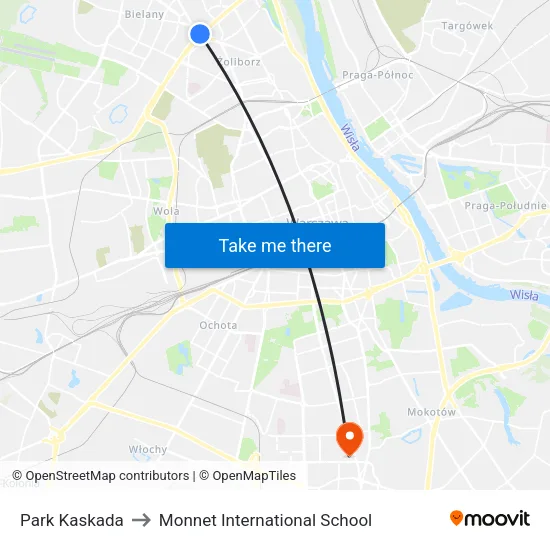 Park Kaskada to Monnet International School map