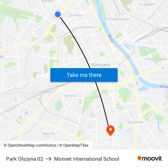 Park Olszyna 02 to Monnet International School map