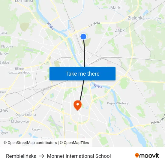 Rembielińska to Monnet International School map