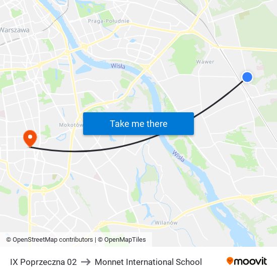 IX Poprzeczna 02 to Monnet International School map