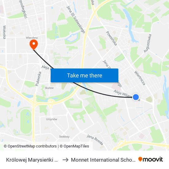 Królowej Marysieńki 02 to Monnet International School map