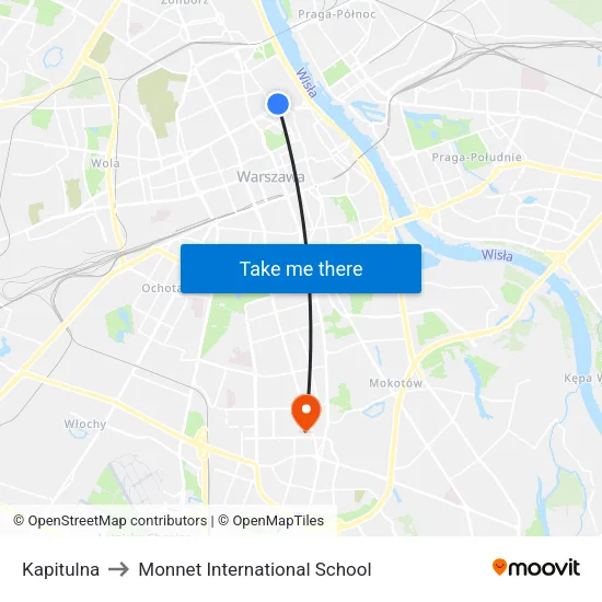 Kapitulna to Monnet International School map