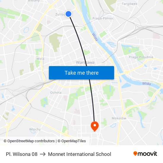 Pl. Wilsona 08 to Monnet International School map