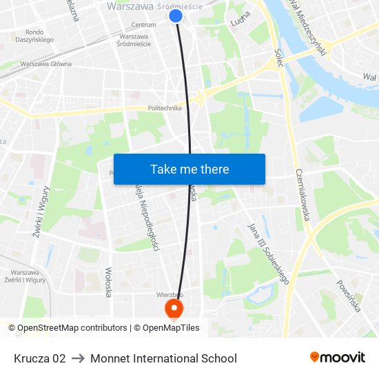 Krucza to Monnet International School map