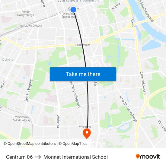 Centrum 06 to Monnet International School map