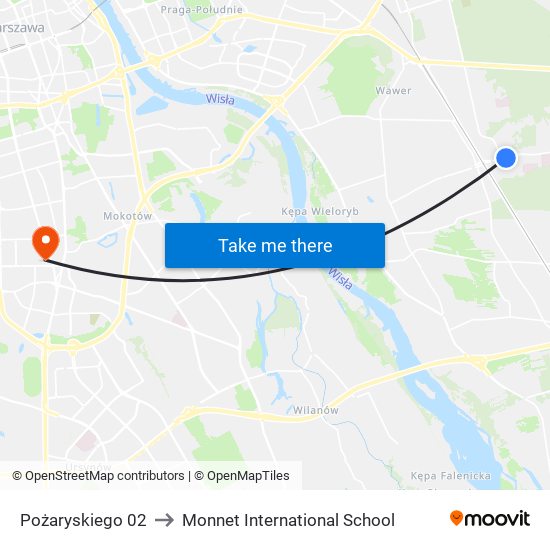 Pożaryskiego 02 to Monnet International School map